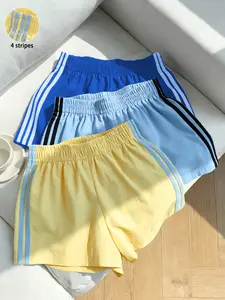 3 pieces, American Y2K side four-bar shorts, millennial sweet and edgy style, side color-block stripes, perfect for daily wear and street outings