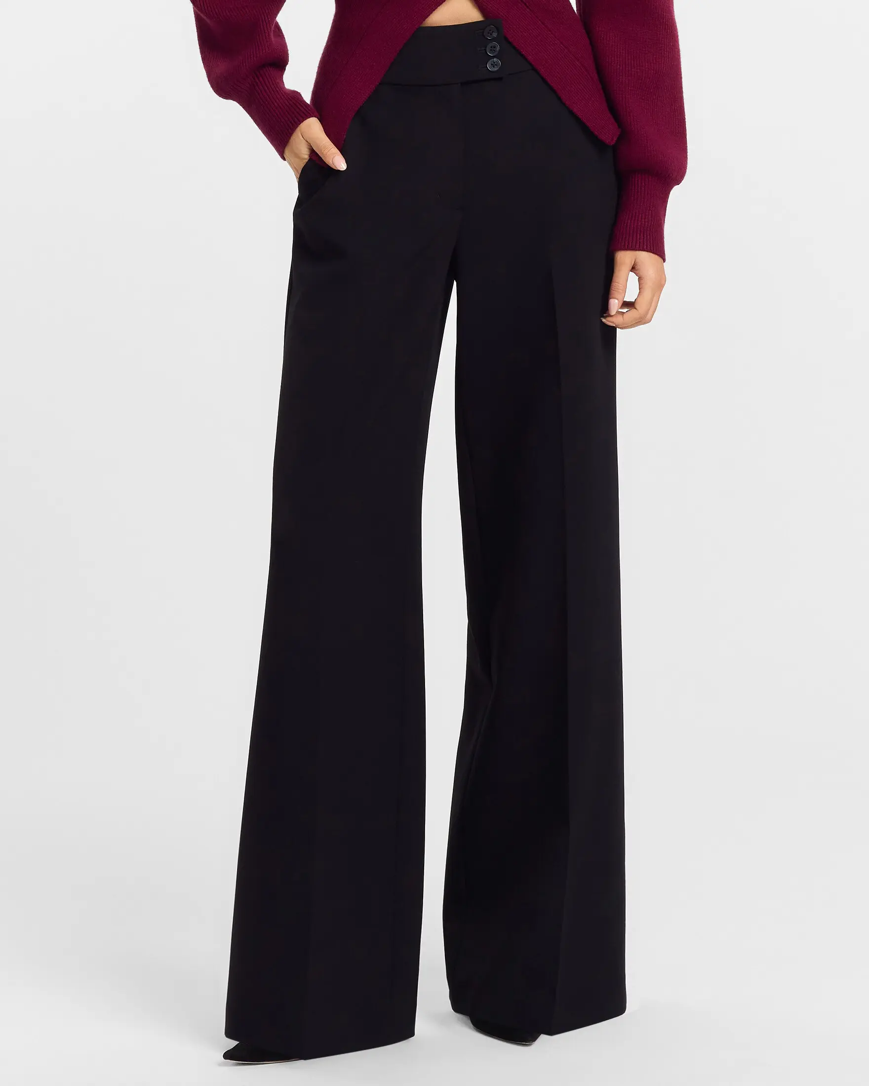 Express Editor Studio Stretch Twill High Waisted Wide Leg Pant