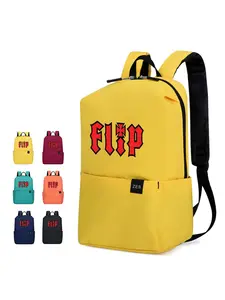 "Flip" Gothic Skate Logo Print Backpack - Multi-Color Nylon Skateboarder Backpack, Lightweight Casual Daypack for Skaters, Students & Daily Use