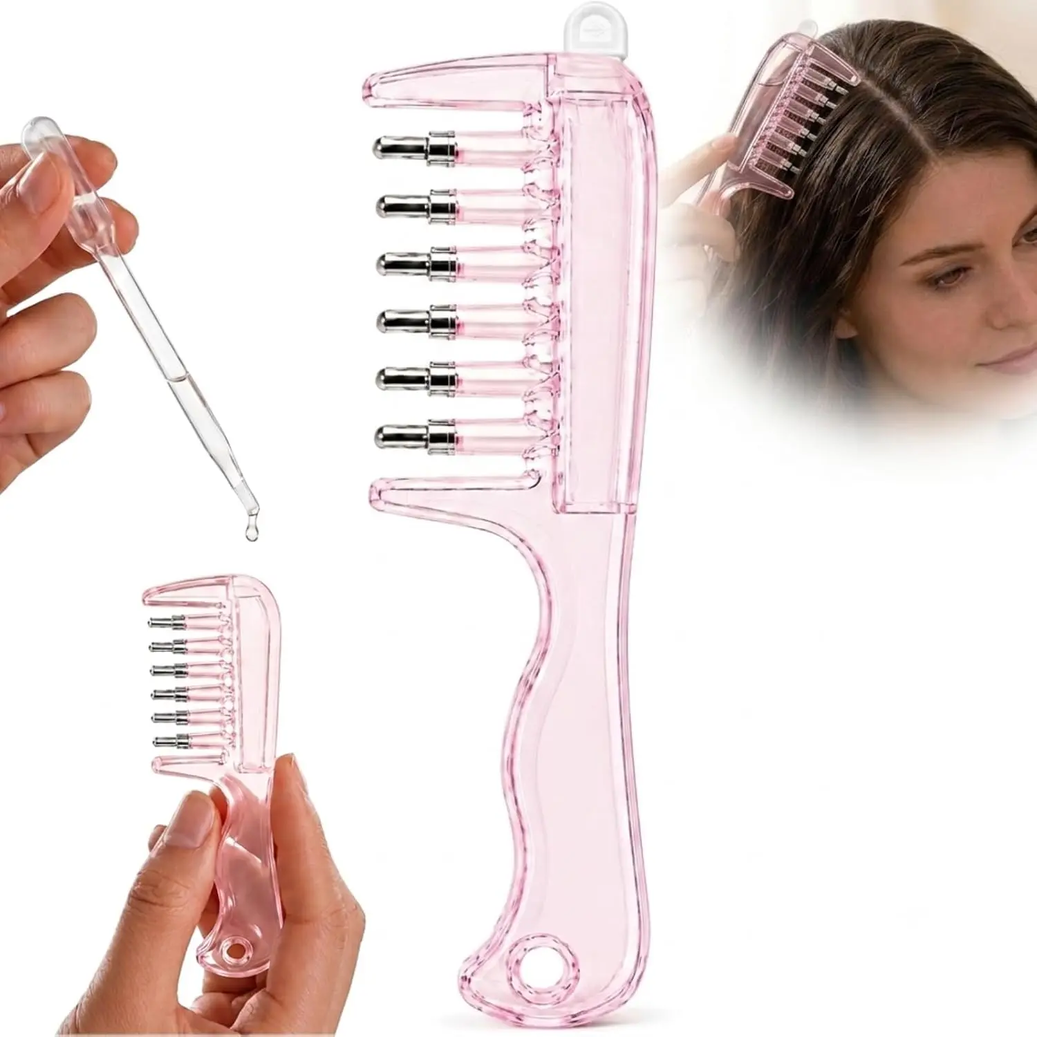 Scalp Liquid Hair Root Massage Comb, Refillable Hair Root Oil Massage Comb(Only), Quick Efficient Brush Scalp Applicator Comb for Hair Care