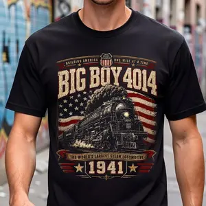 Comfort Colors Big Boy 4014 Steam Engine Shirt, Vintage Locomotive Train Tee, Railroad History T-Shirt, Train Enthusiast Gift, Railway Fan Apparel