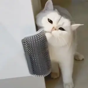 Wall-mounted cat paws and grooming brushes - Grooming Tools, durable PP material with easy-to-install adhesive strips, suitable for kittens and puppies, comfortable scraping and bristle surfaces, - no need for electrical connection