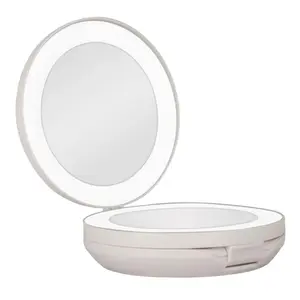 Zadro 4.75" Round Dual LED Lighted Travel Mirror 10X/1X LEDT01