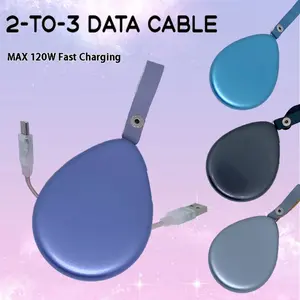 6-In-1 Phone Charging Cable, 120w Fast Charge Data Cable, 2-To-3 Extensible Data Cable, High-Quality Type-C USB C Cable