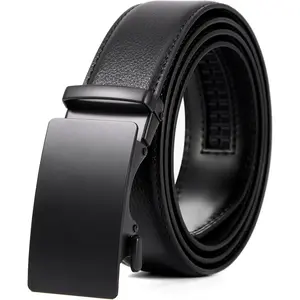 Men's Belt Leather Ratchet Belt for Men Dress Casual Every Day with Adjustable Buckle, Trim to Fit