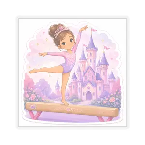 Ballet Princess on Balance Beam Sticker | Kiss-Cut Sticker