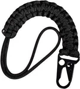 Tactical Paracord Keychain with Cobra Weave - Military Grade 550 Survival Gear, Anti-Loss Carabiner Clip for Hiking/Camping - Secure Keys, ID Badge, Tools (Gift Ready)
