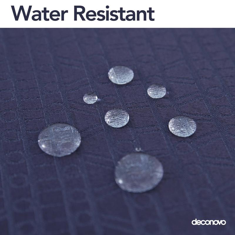 Deconovo Navy Blue Waterproof Jacquard Tablecloth Yarn Dyed Bean Branch Design for Elegant Dining Room Decor