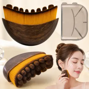 3pcs Face Lymphatic Contour Brush for Jawline & Chin Sculpting Dry Brushing Massager for Lymphatic Drainage