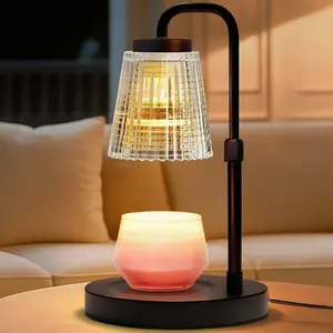 Black Candle Warmer Lamp WithTimer and Dimmer,Fragrance Electric Wax Melt Warmer with 2 Bulbs,Scented Jar Lamp,Mother's Day Home Decor,Adjustable Height