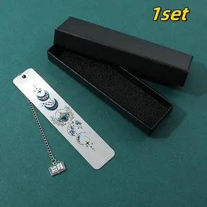 1 Set Acotar Inspirational Bookmarks with Gift Box, Standard Metal Material with Charm, Perfect Gift for Women, Ideal for Halloween, Christmas, Birthdays and Graduation, Book Accessories
