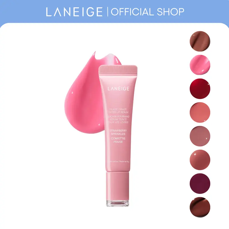 Laneige Glaze Craze Tinted Lip Serum, Hydrating & Moisturizing Lip Tint, Korean Lip Care, Infused with Polypeptide