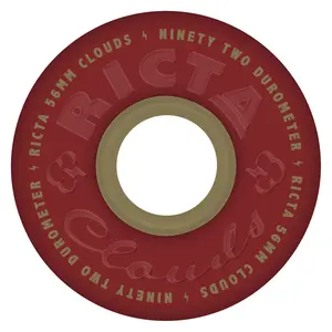 56mm Clouds Maroon/Gold 92a Ricta Skateboard Wheels