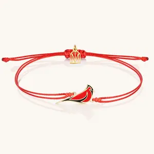 Thread of the Red Cardinal: Always In My Heart - Mantra Bracelet with Red Cord, Colorful Design, and Adjustable