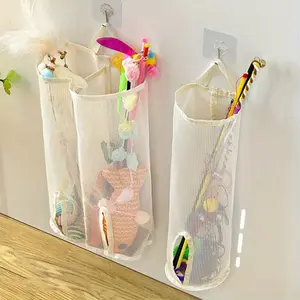 1pc Mesh Storage Bag for Cat Toys - Wall Hanging Organizer, Perfect for Pet Accessories, Toy Storage Organizer, Shelf Baskets