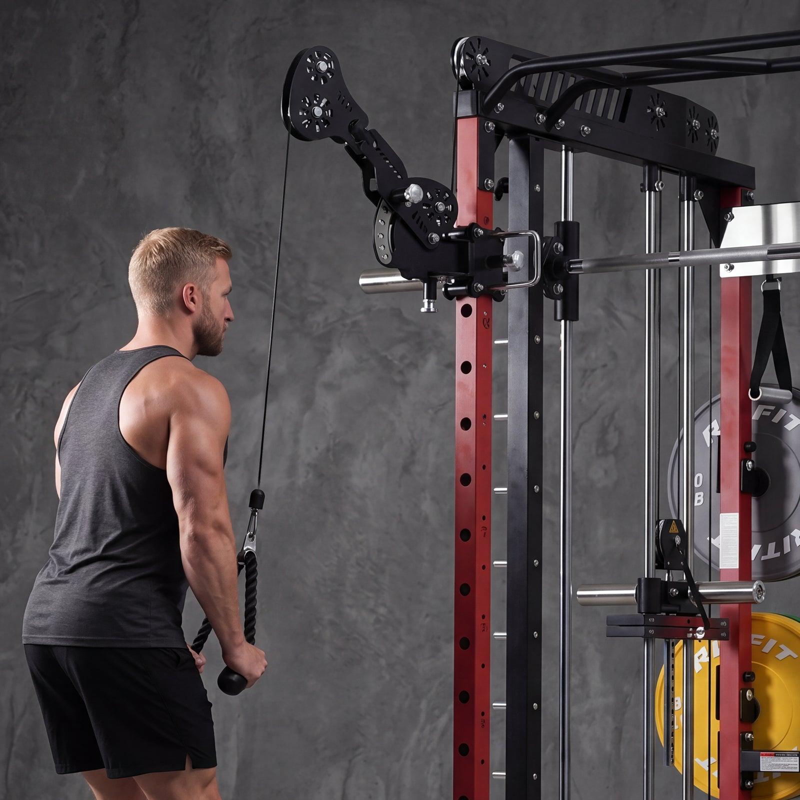 RitFit TAM1 Tornado Articulated Arm Attachment (Q235 Steel, Exclusively for M1 PRO) - 360° Adjustable Strength Training Lever Arms, 320lbs Capacity, Rock-Solid Stability, Smooth Quieter Cable Feel, for Flys, Presses, 8-Bearing Large-Roller System, 9 Horiz