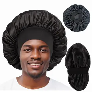 Satin Silk Bonnet for Sleeping Double Layer Silk Sleep Cap Soft Satin Lined Bonnet for Curly Hair  for Men and Women Buy 1 get 1 free