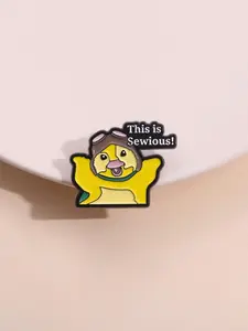 Cartoon Duck Design Brooch, Cute Letter Pattern Enamel Pin, Hat Pins, Fashion Accessories for Women & Men, Trendy All-match & Exquisite Brooch for Birthday Gift