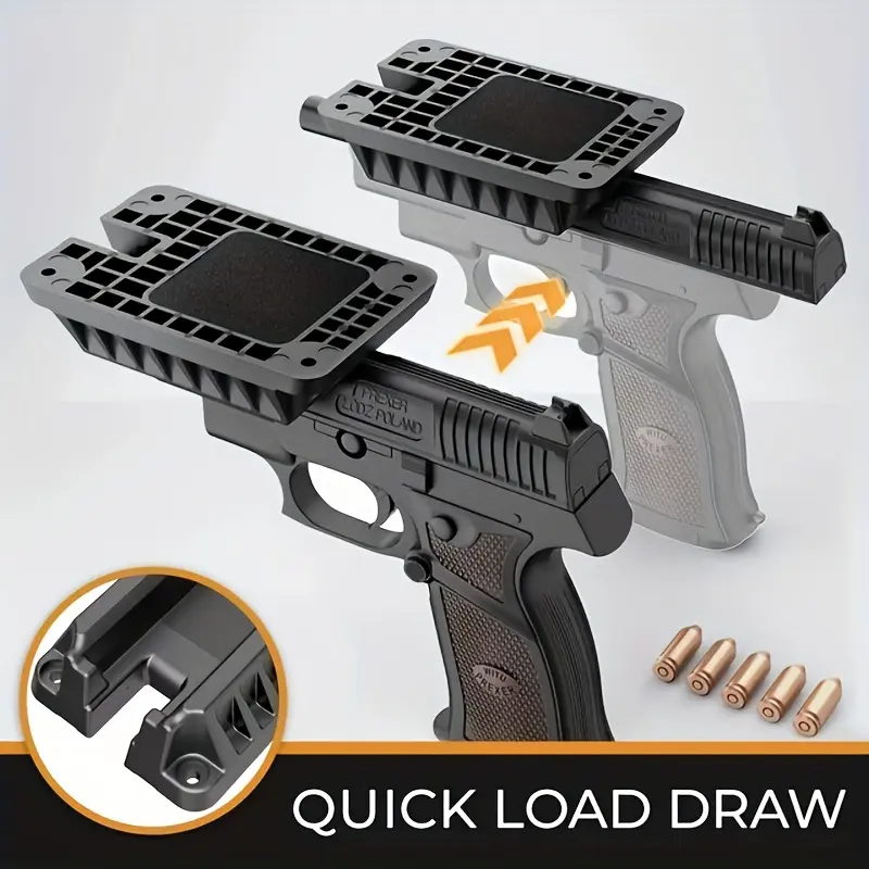 1 piece/2 pieces Quick Connect Magnetic Holster Bracket, Plastic Material, with Magnetic Closure, Suitable for Vehicles, Trucks, Home, Walls and Tables, Truck Accessories |   Fashionable Black Finish |   Magnetic Gun Mount