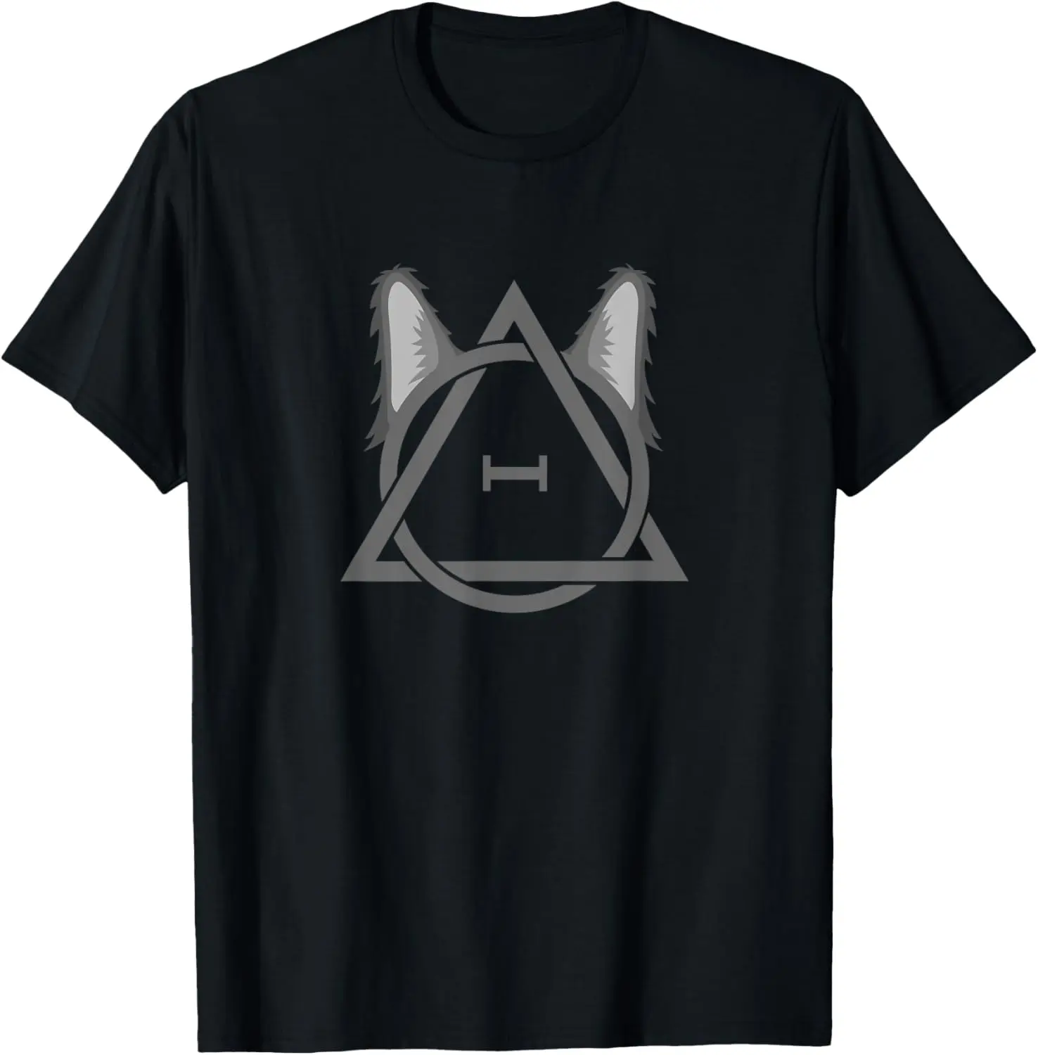 Women's Graphic T-Shirt with Wolf Therian Symbol, 100% Cotton Casual Distressed Short Sleeve Streetwear Top for Everyday Wear