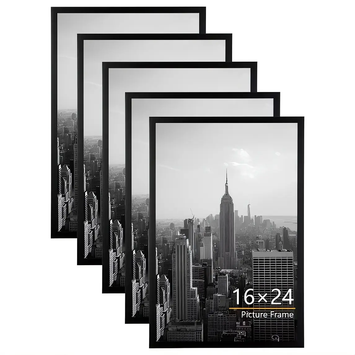 16x24 Picture Frames Set of 5, Gallery Wall Poster Frames, Black