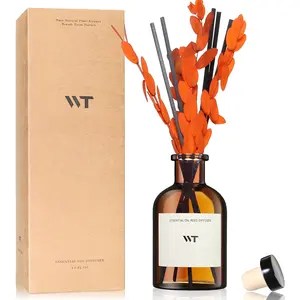 Reed Diffuser Set for Bathroom Air Fresheners, Oil Diffuser Sticks | Sandalwood & Ebony Scent 4.0 fl oz Home  with Sticks Defusers | House Bedroom Office Shelf Decor