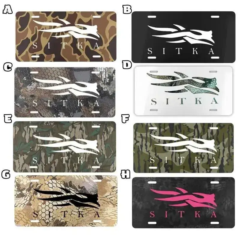 Camouflage Sitka License Plate,Retro Camo License Plate, 12x6 Aluminum Front Tag for Trucks & Cars Duck Hunting Outdoor Style