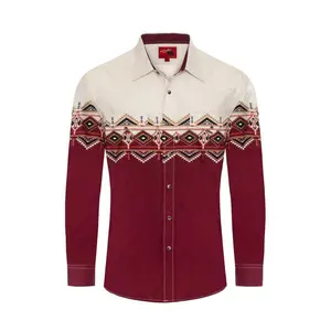 Men's Western Pearl Snap Print Shirt - PS100L-1088