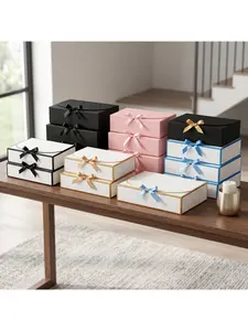 20/1pcs Premium Bow-Accented Storage Boxes with Ribbon, Multipurpose Cases for Makeup Products, Girlfriend Gifts, Holiday Surprises & Wedding Giveaways