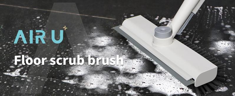 Floor Scrub Brush with Long Handle, cleaning brush,3 in 1 Scrape and Heavy-Duty Stiff Bristle Scrubber Brush for Cleaning Shower Bathroom, Patio, Garage, Kitchen, Wall and Deck,Christmas Gifts