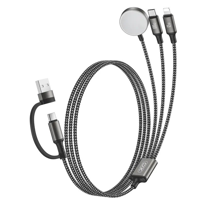 100W USB-C Mobile Charger Set - 3-in-2 Universal Electronic Adapter, Ultra Fast Type C Plug, 480Mbps Multi-Device Cable for 100W Power Needs, Cellphone/Smartphone, iWatch Ultra/SE/10-1, iPhone17-11, Galaxy S23, iPhone Charger & Accessories