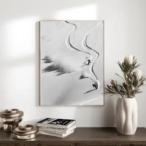 Vintage Snowboard Poster, Black and White Photography 4