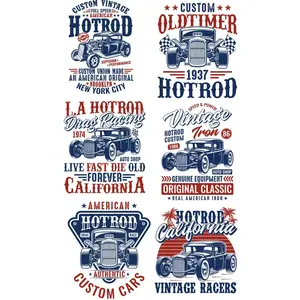 HotRod premade DTF gang sheet-6 adult prints, Classic cars Premade DTF Gang sheet, HotRod transfers, Cars heat transfer, HotRod Transfers
