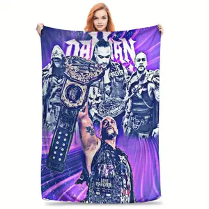 Wrestling-themed print flannel blanket - a comfortable all-season sofa décor, suitable for home, office, and outdoor use.