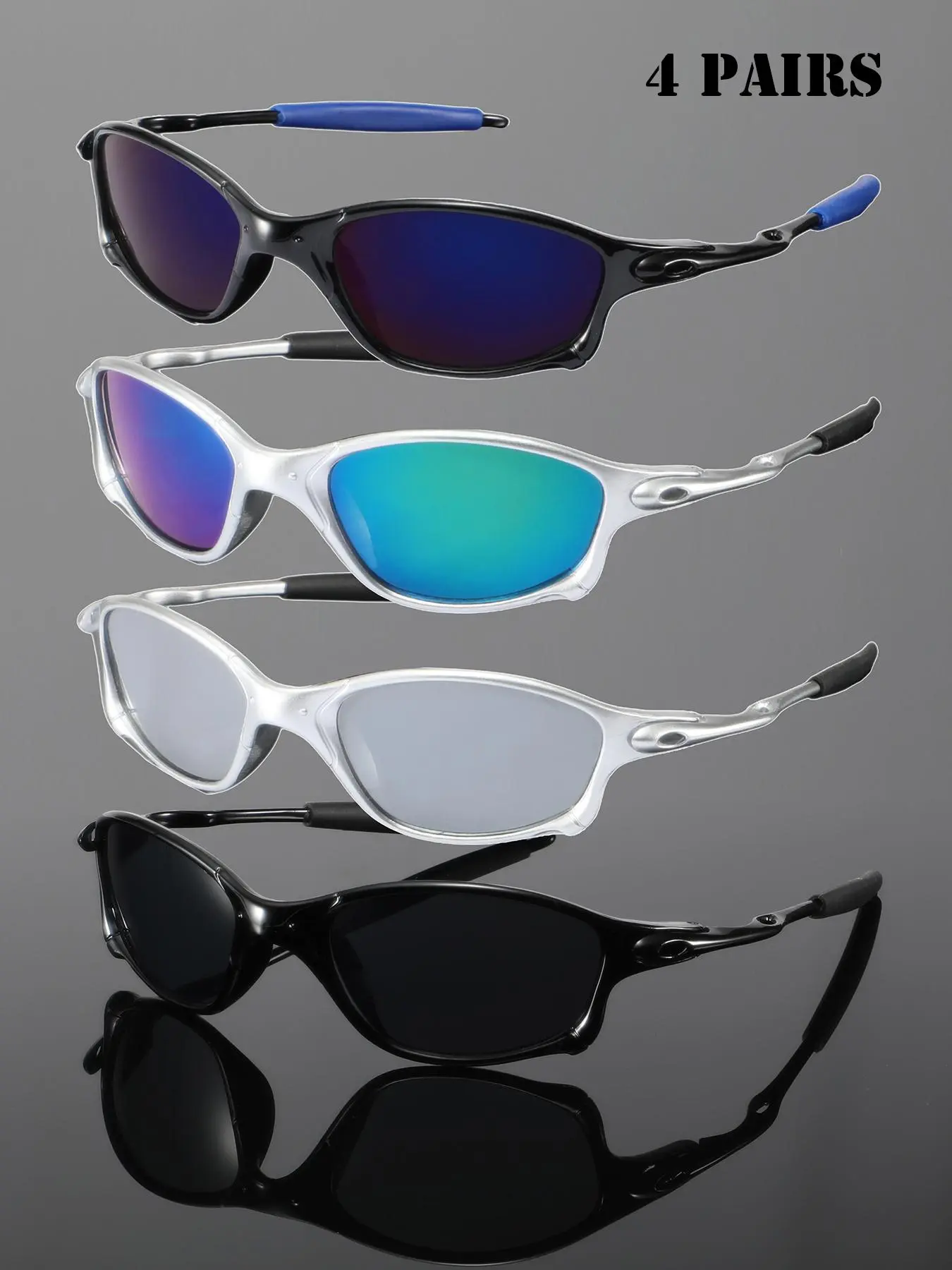 Men's Sporty Glasses, Trendy Casual Wraparound Frame Glasses for