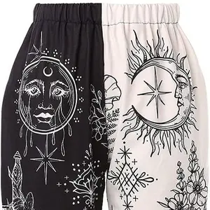 Women'S Boho Hippie Harem Pants High Smocked Waist Printed Patchwork Sweatpants  Comfortable Comfort Fashion Stretchy Womenswear Bottom Everyday Style