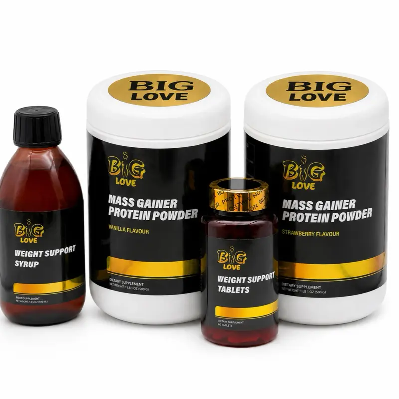Big Love Nutritional Supplement Bundle - Protein Powder, Dietary Tablets, Nutrient Syrup