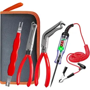 THE WELL KEPT 4PCS Automotive Electrical Disconnect Pliers Set – Connector Removal Tool Kit with Test Light, Plug Pliers & Wire Terminal Tools for Car Repair