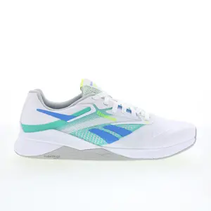 Reebok Nano X4 Mens White Mesh Lace Up Athletic Cross Training Shoes