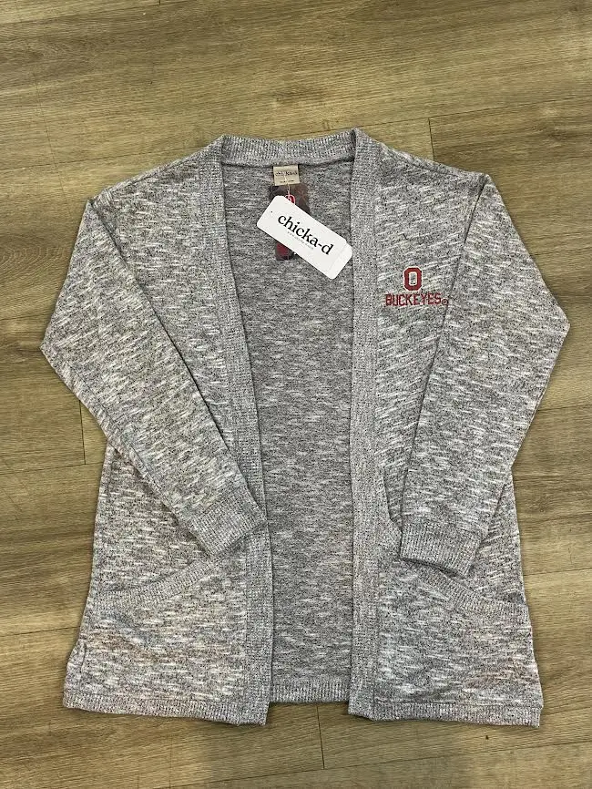 OSU Timeless Cardigan, Heather Grey (Chicka-d)