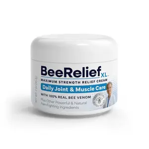 BeeReliefXL Maximum Strength Relief Cream with 100% Real Bee Venom Aloe Honey for Joint Muscle Comfort Natural Ingredients