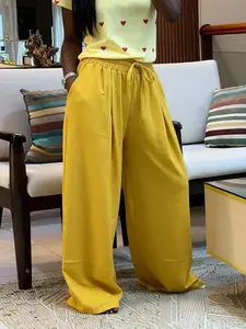 New Casual Loose Wide-Leg Pants for Women, Summer Thin High-Waisted Straight Leg Long Pants, Comfortable Dragging Outdoors