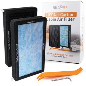 HEPA + Activated Carbon Cabin Air Filters for Tesla Model 3 and Y H11 Filter - Includes Pry Tool & T20 Torx Key