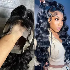 Bling Hair Body Wave 360 Full Lace  Wig 100% Real Hair Transparent  Lace Wigs Brazilian Hair For Women on Sale