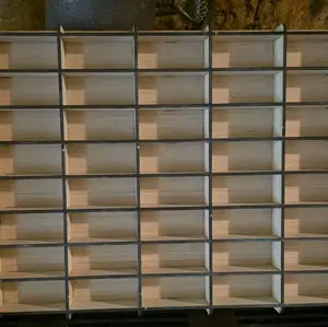 Brown Wood Multi-Compartment Display Case for Diecast and Toy Vehicles