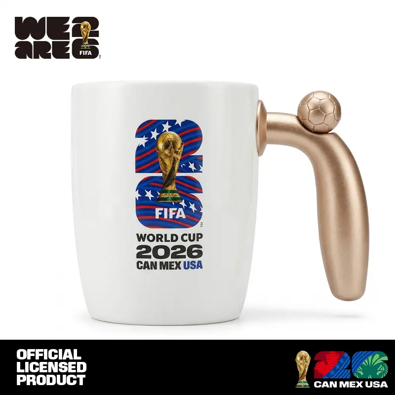 Official 2026 FIFA World Cup Interactive Ceramic Mug - 14oz Fidget Coffee Cup with Spinning Soccer Ball Handle Creative Spin Mug Hand Spinner Anxiety --USA Edition Perfect Gift for WC Fantasy Football Championship,summerwins America250 Independenceday