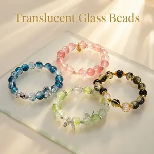 Bohemian/Minimalist Glass Bead Bracelets 9-Pack Bundle - Simple Colorful Stackable Wrist Accessories 7" for Women Girls Teens - Eco-Friendly Cute Fashion Bands for Daily Wear Office Party Gifts Birthday & Friendship