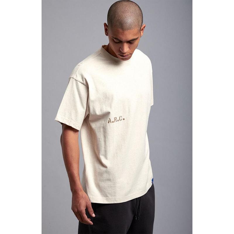 A.R.C. Men's Heather Oatmeal Vintage Wash Heavyweight Oversized T-Shirt