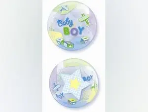 Baby Boy Airplane Plastic Bubble Balloon