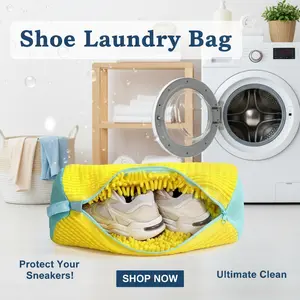 Washing Machine Shoe Bag  Durable Zipper Laundry Shoe Wash Bag – Home Laundry Organizer